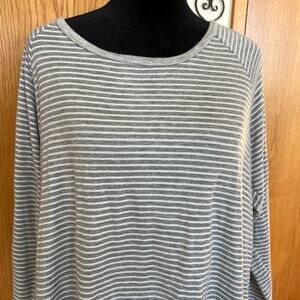 Papermoon women's size L long sleeve stripe T-shirt wrap around back.